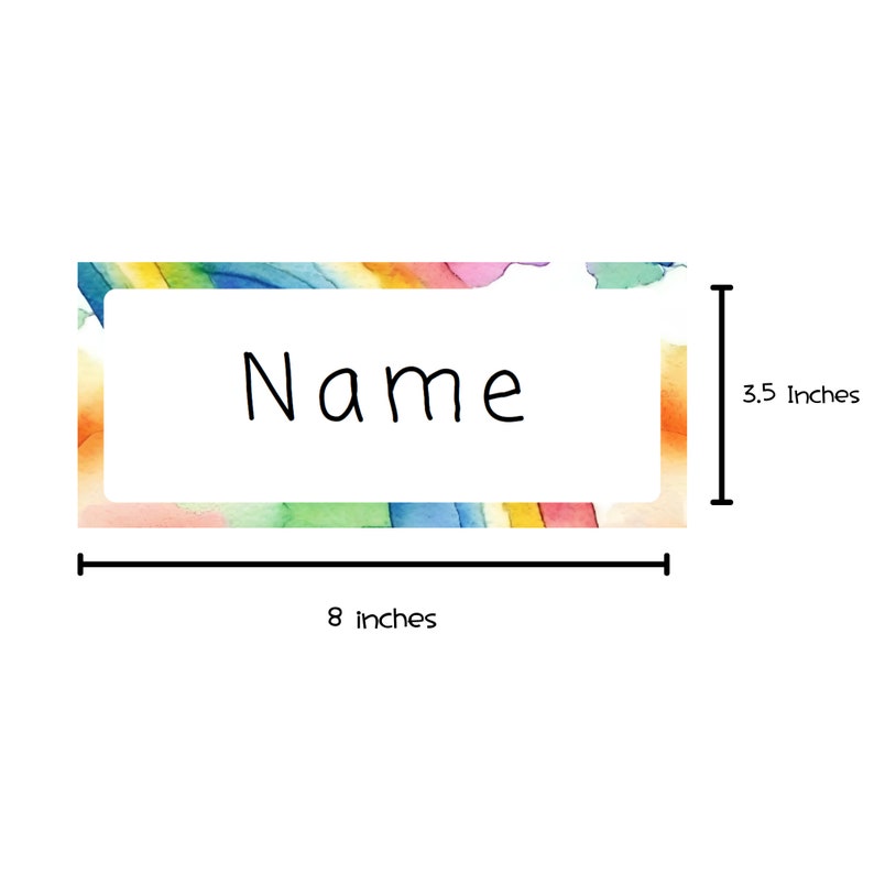 Rainbow Name Tags Editable and Printable Etsy