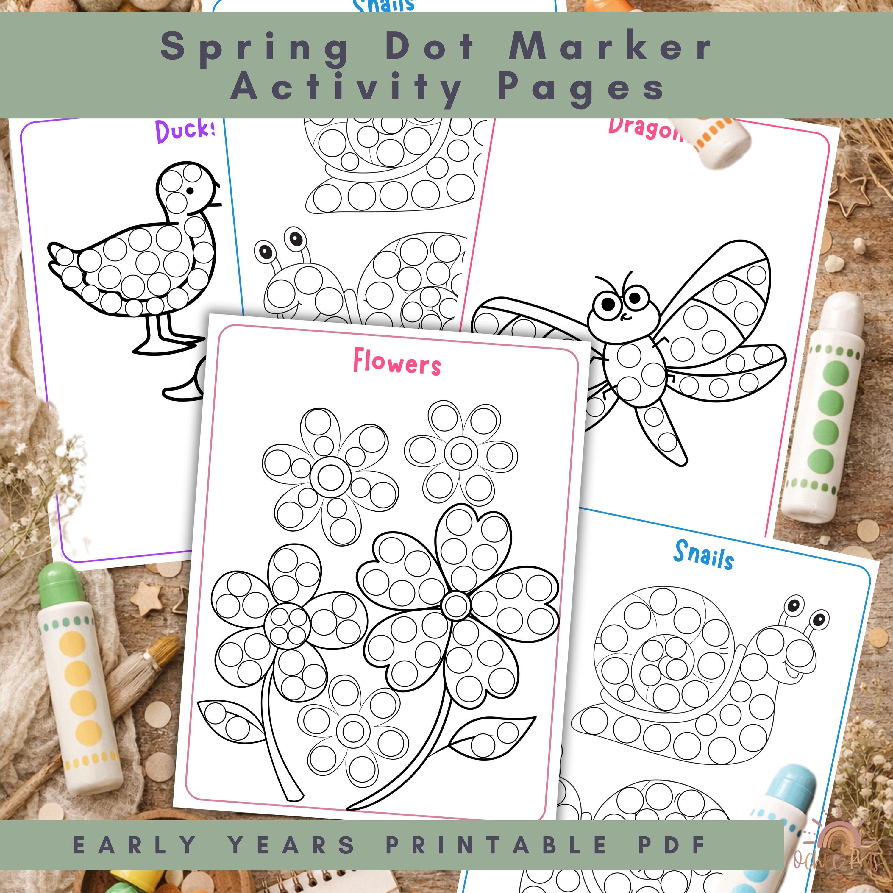 Spring Dot Marker Activity Pages, Spring Dot Dauber Printables for ...