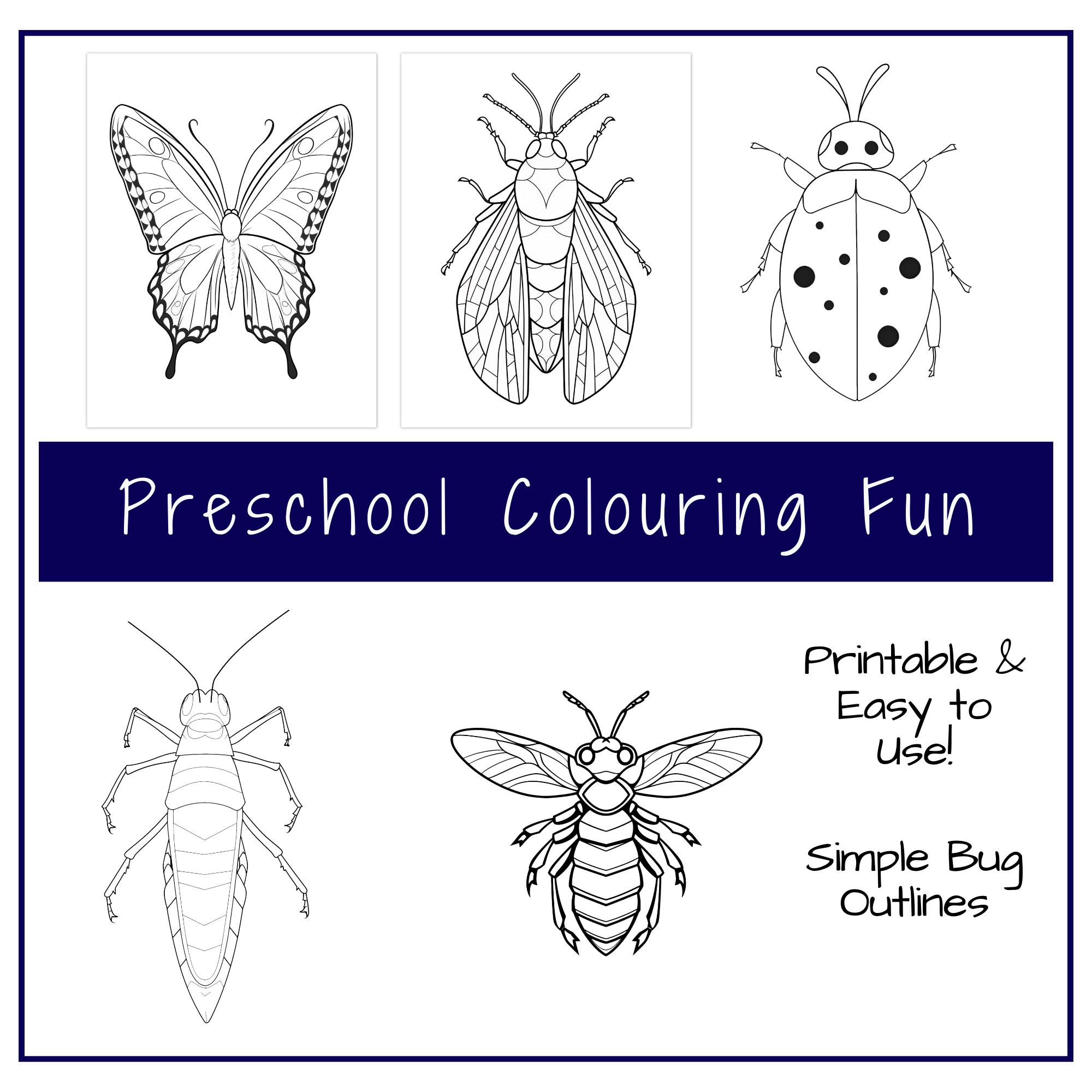 Bug Coloring Pages for Kids, 25 Insect Coloring & Counting Sheets ...