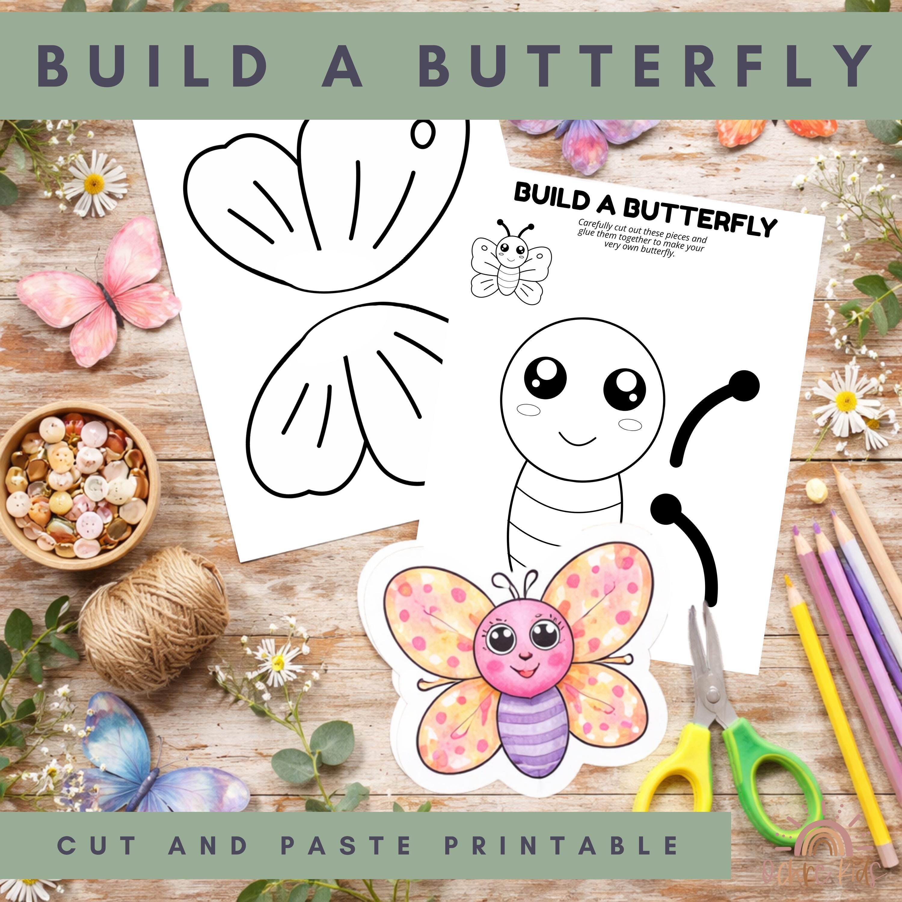 33 Flutter into Fun: Best Butterfly Craft Kits for Kids 12 Build a Butterfly Craft Printable Spring Cut and Paste Activity…