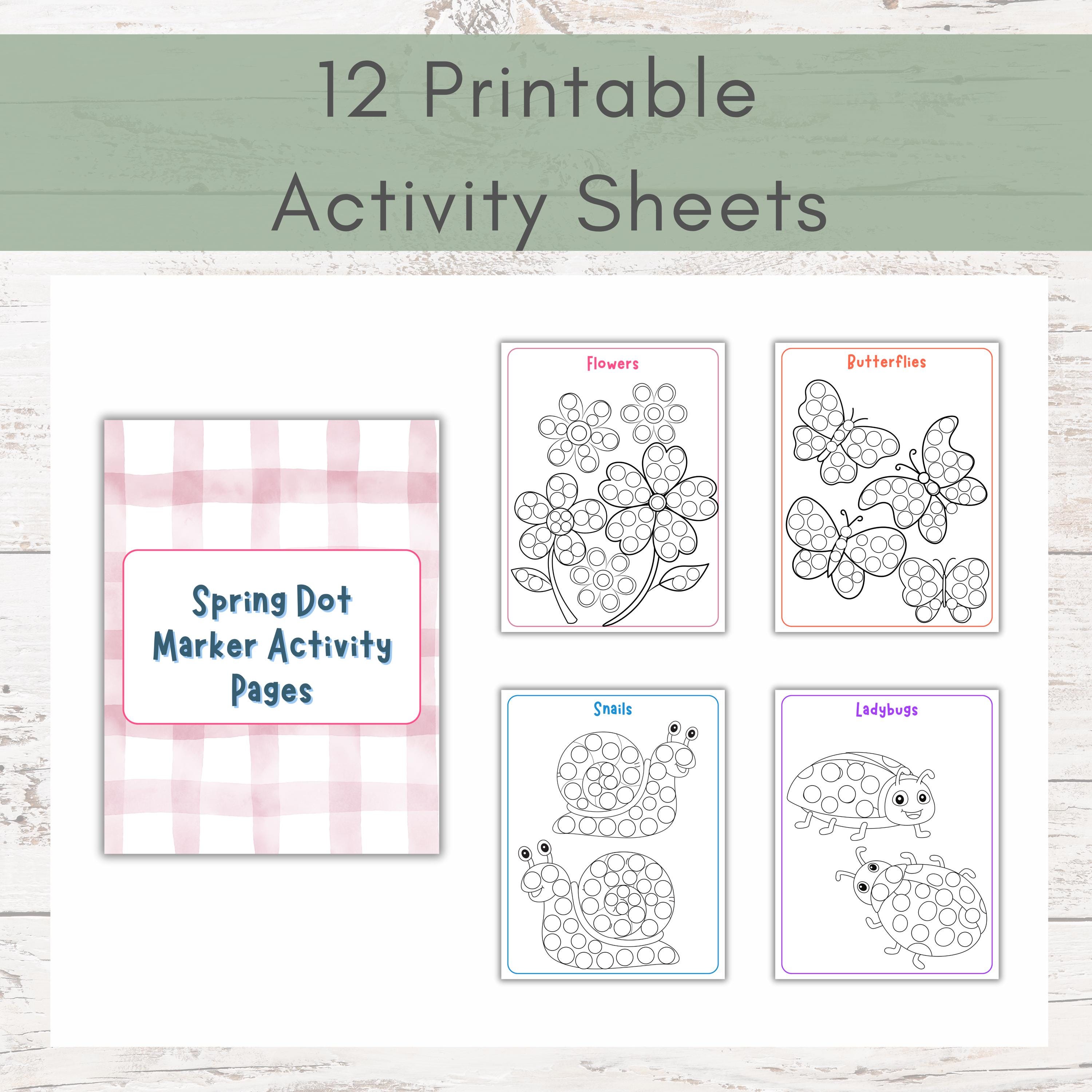 Spring Dot Marker Activity Pages, Spring Dot Dauber Printables for ...