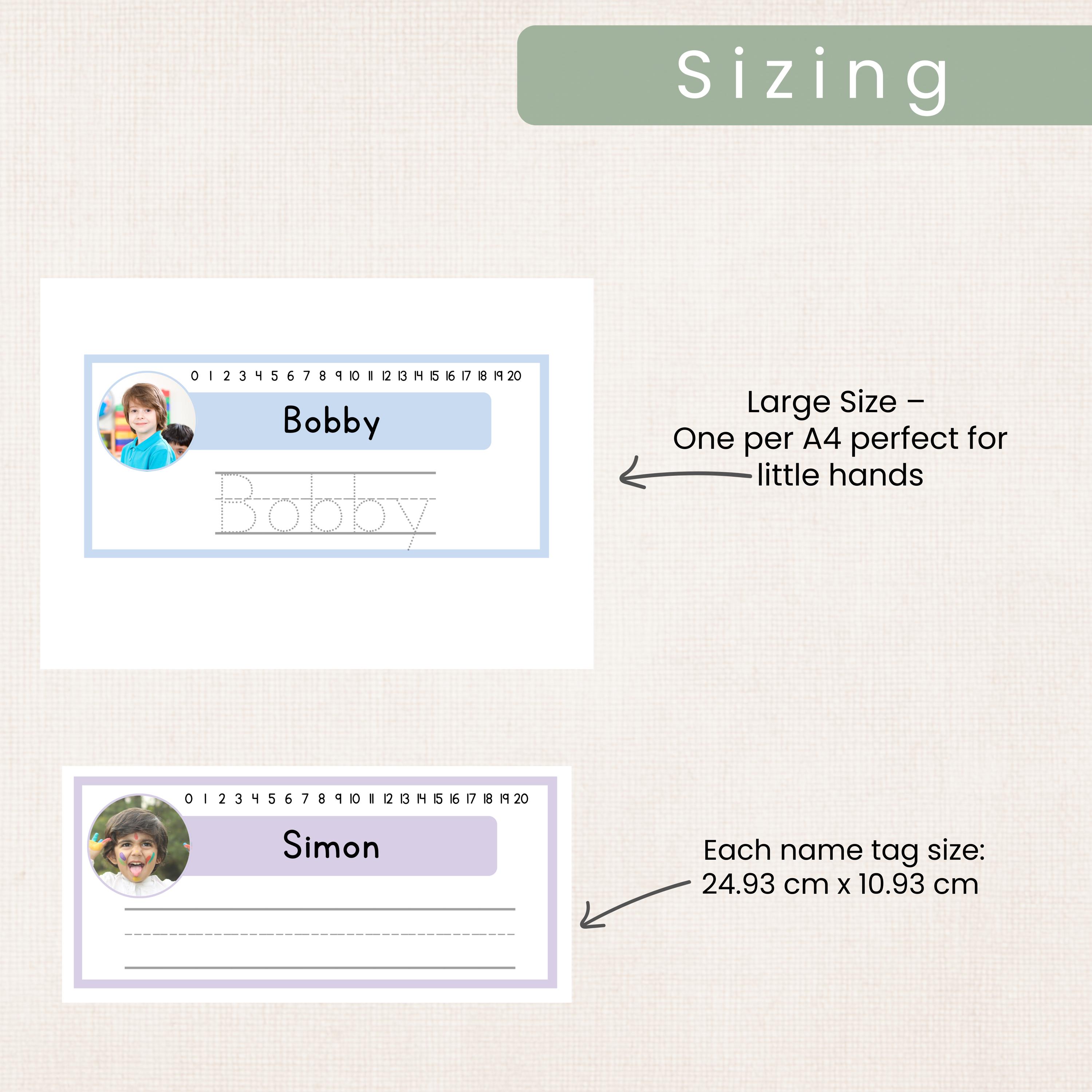 Classroom Desk Plates Canva Template Name Tags With Photos and ...