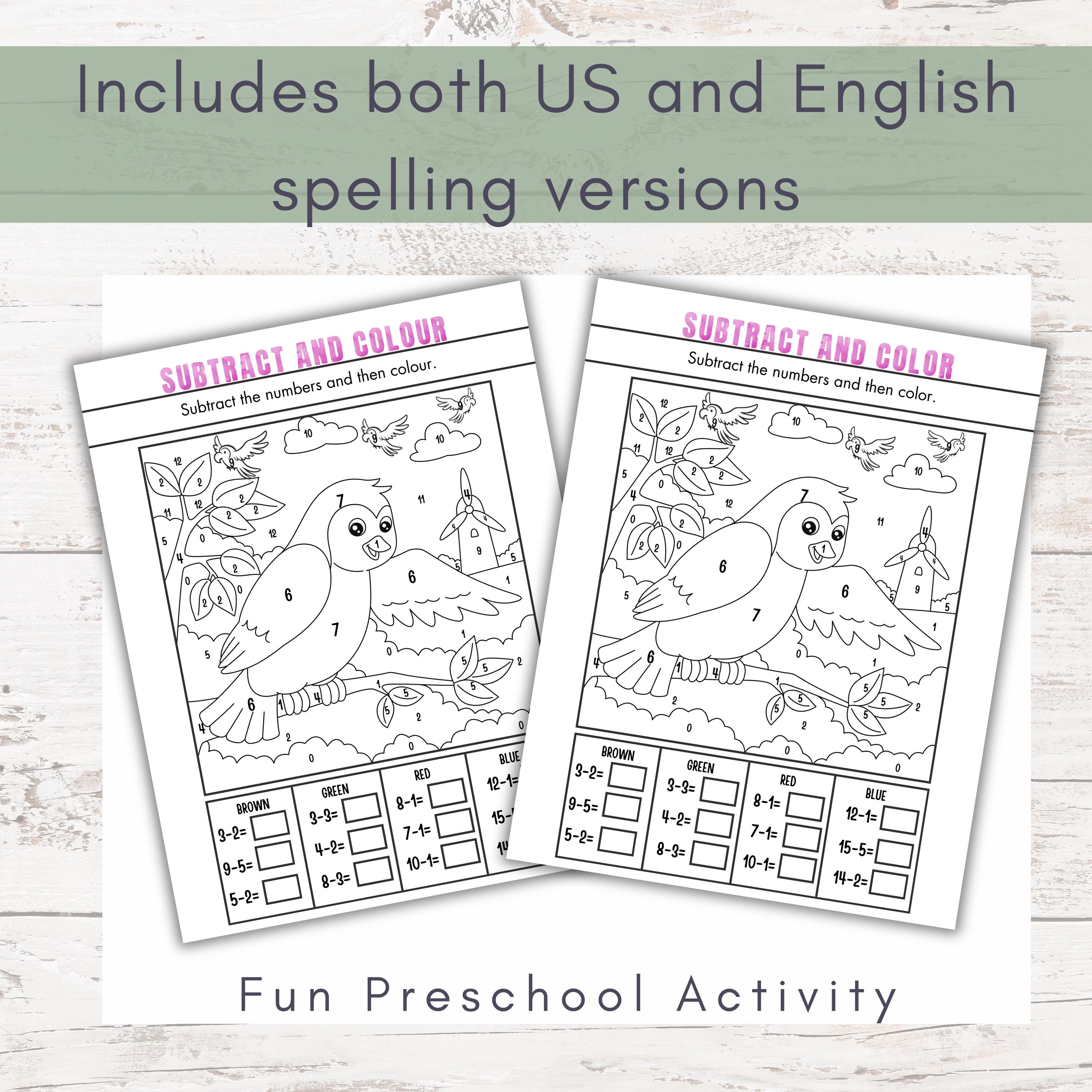 Task Bird Math Bird Math Worksheets for Preschool – Counting, Addition & Number ...