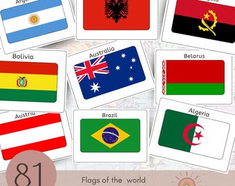 世界の国旗フラッシュカード：地理学習補助教材（PDFダウンロード A4