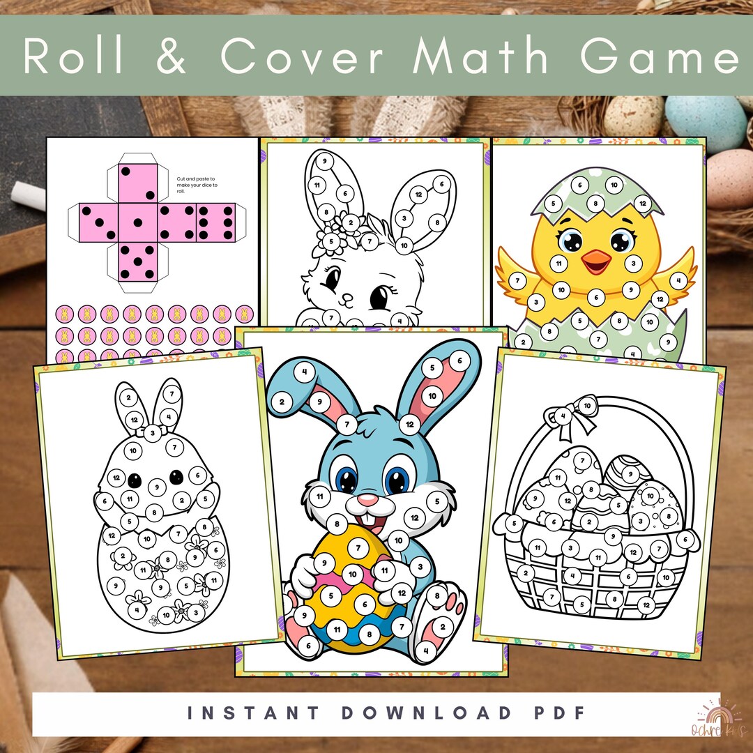 Roll and Cover Easter Math Game – Preschool Addition Activity | Fun ...