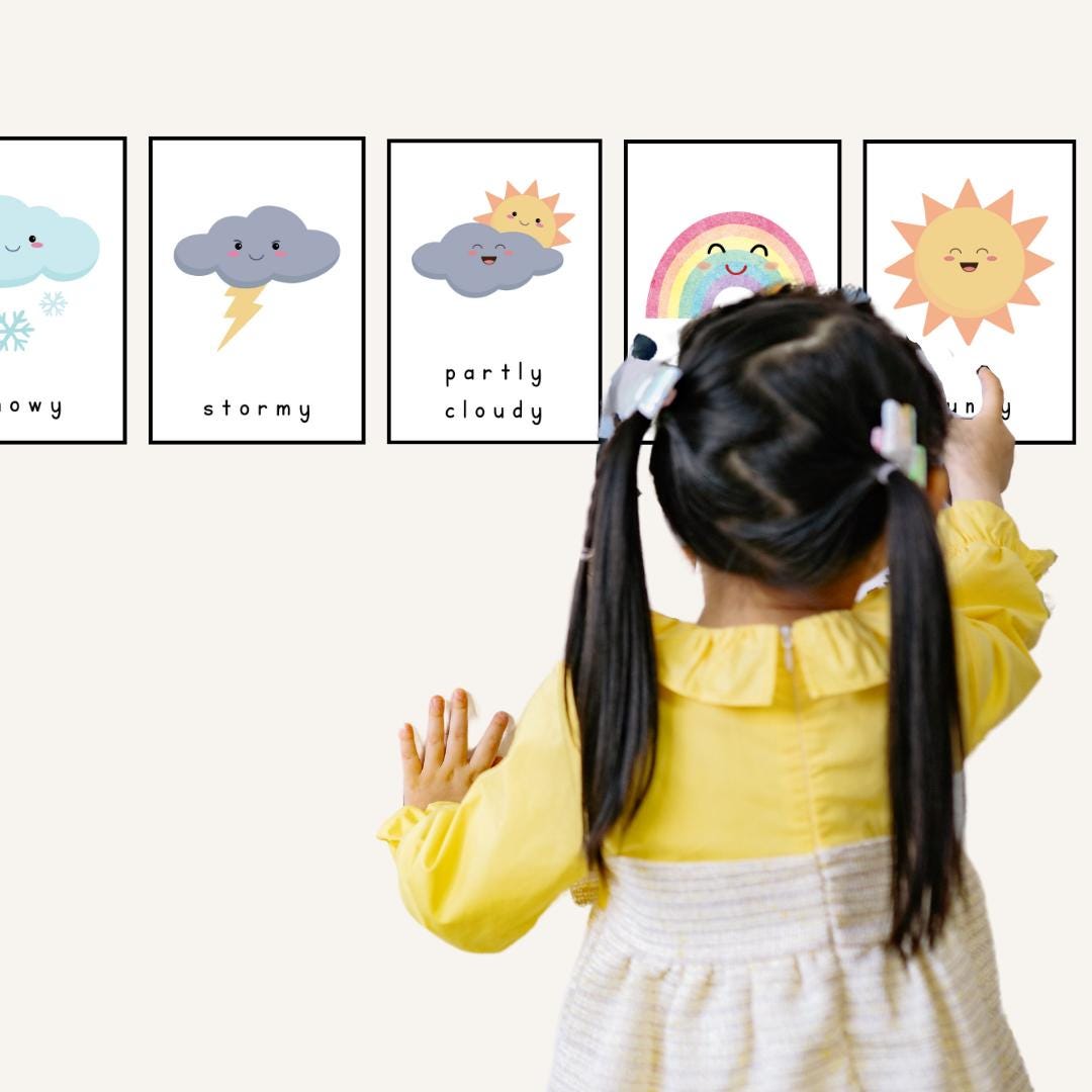 Weather Flashcards Instant Download | Educational Printable Cards for ...