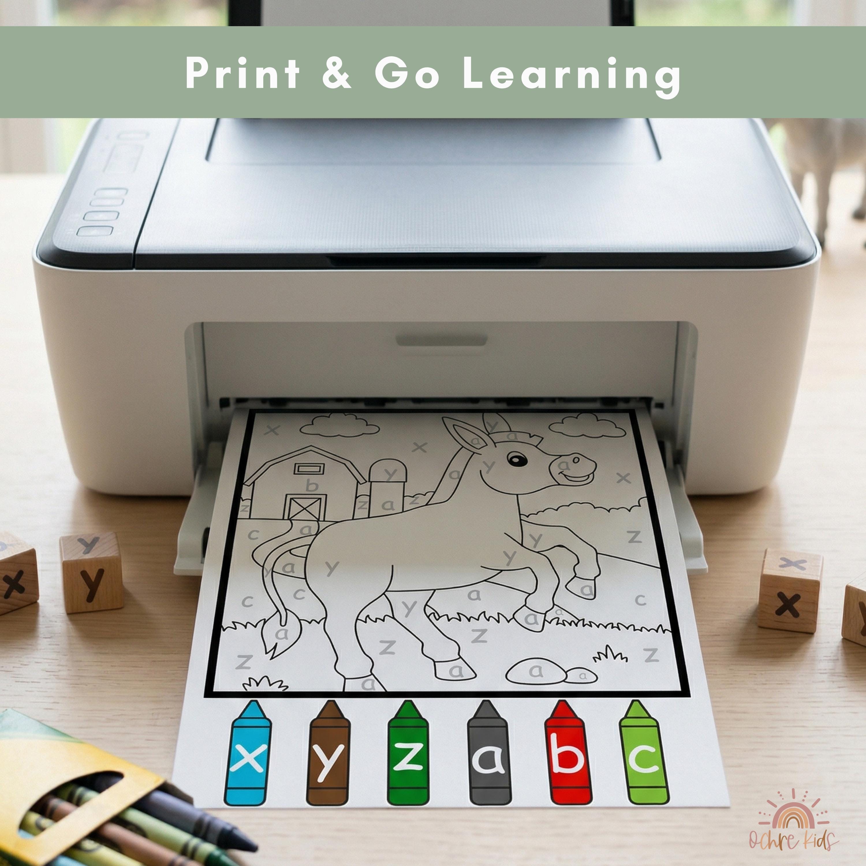 Color by Letter Farm Printable for Preschool, Alphabet Coloring Pages A ...
