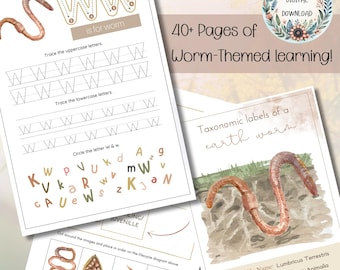Earthworm Unit Study: Homeschool Science, Anatomy & Lifecycle Activities (PDF Download, Ages 4-12)