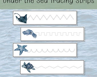 Tracing Worksheets Under the Sea Tracing Lines – Printable Fine Motor Activity for Preschool & Kindergarten