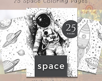 Space Coloring Pages for Kids & Adults: 25 Printable Designs (PDF Download