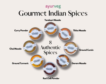 Gourmet Indian Spice Sampler, 8 Aromatic Flavors For Cooking
