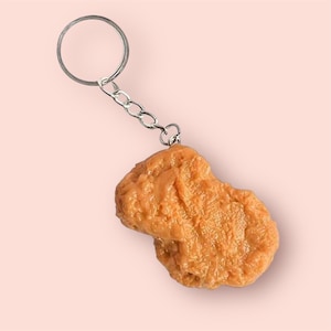 Chicken Nugget Keychain, Chicken Keychain, Funny Keychain, Food Keychain