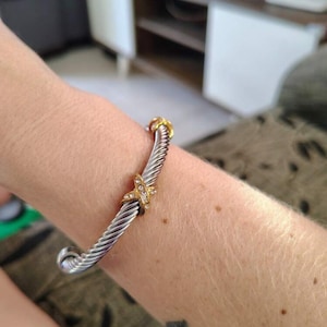 Twisted Cable Cuff Bracelet | Luxury Bangle | Adjistable Bracelet | Silver Bracelet