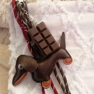 Porte-clés teckel, chien, chiot mignon, breloque pour sac, cadeau teckel, accessoires de sac à main