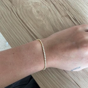 Tennis Bracelet, Gold Plated Tennis Bracelet, Adjustable Tennis Bracelet, Cubic Zirconia Tennis Bracelet