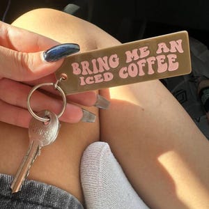 Iced Coffee Keychain, Keychain for Her, Back to School Keychain, Coffee Lover Keychain