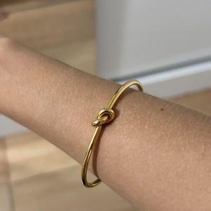 18K Gold Bracelet | 18K Gold Bangle | Adjustable Bracelet | Tarnish Free Bracelet | Knot Design Bangle | Wide Gold Bangle