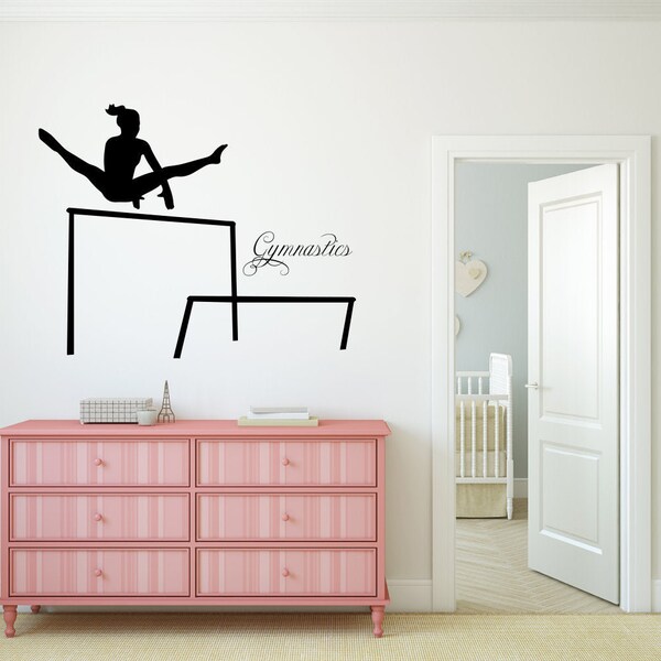 Large Gymnastics Silhouette Wall Decal Etsy
