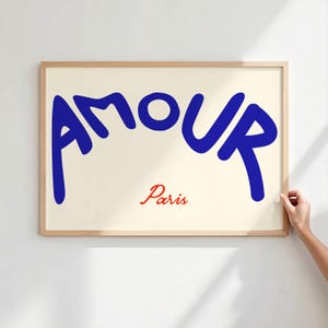 Amour French Print, Paris Wall Art, French Quote Print, Cool French Poster, French Aesthetic Decor
