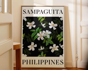 Sampaguita Flower Art Print: Filipijns woondecoratie (digitale download)
