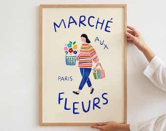 Paris Flower Market Print: French Cottagecore Wall Art (Digital Download)
