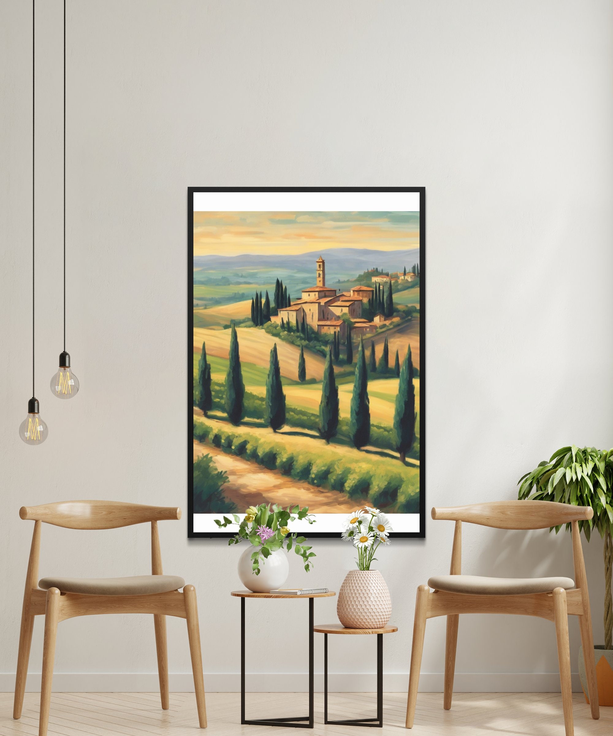 Italian Countryside Digital Art Print, Tuscany Landscape Downloadable ...