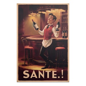 Vintage Französisches Wein Kunst Poster: Retro Bistro Dekor (Digitaler Download)