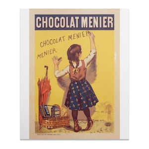 Vintage Chocolat Menier Poster: French Chocolate Advertisement Art Print