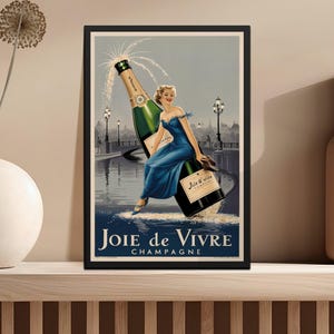 Vintage Champagne Poster: Retro French Art Print (Digital Download)