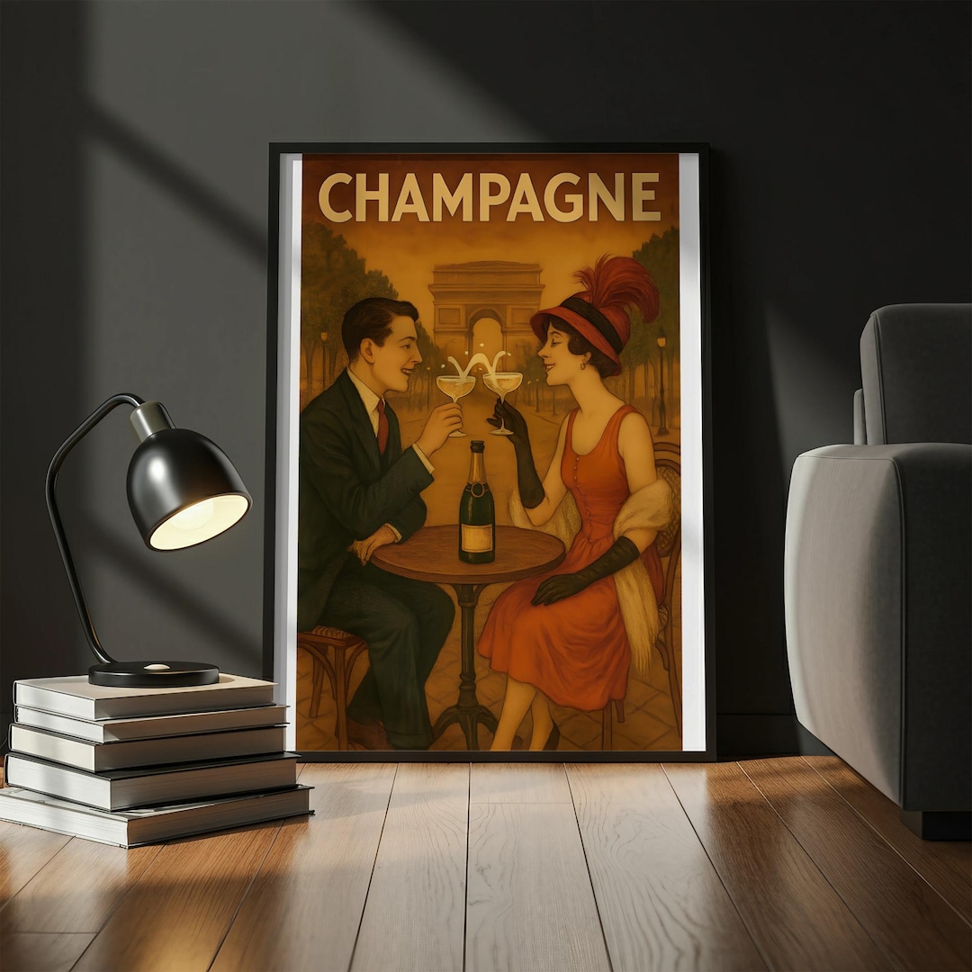 Paris Cafe Art Deco Print: Roaring Twenties Couple (digital Download ...
