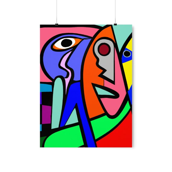 Two Faces - A Pablo Picasso Inspired Print - Etsy