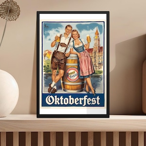 Vintage Oktoberfest Beer Poster: Retro Bar Art (Digital Download)