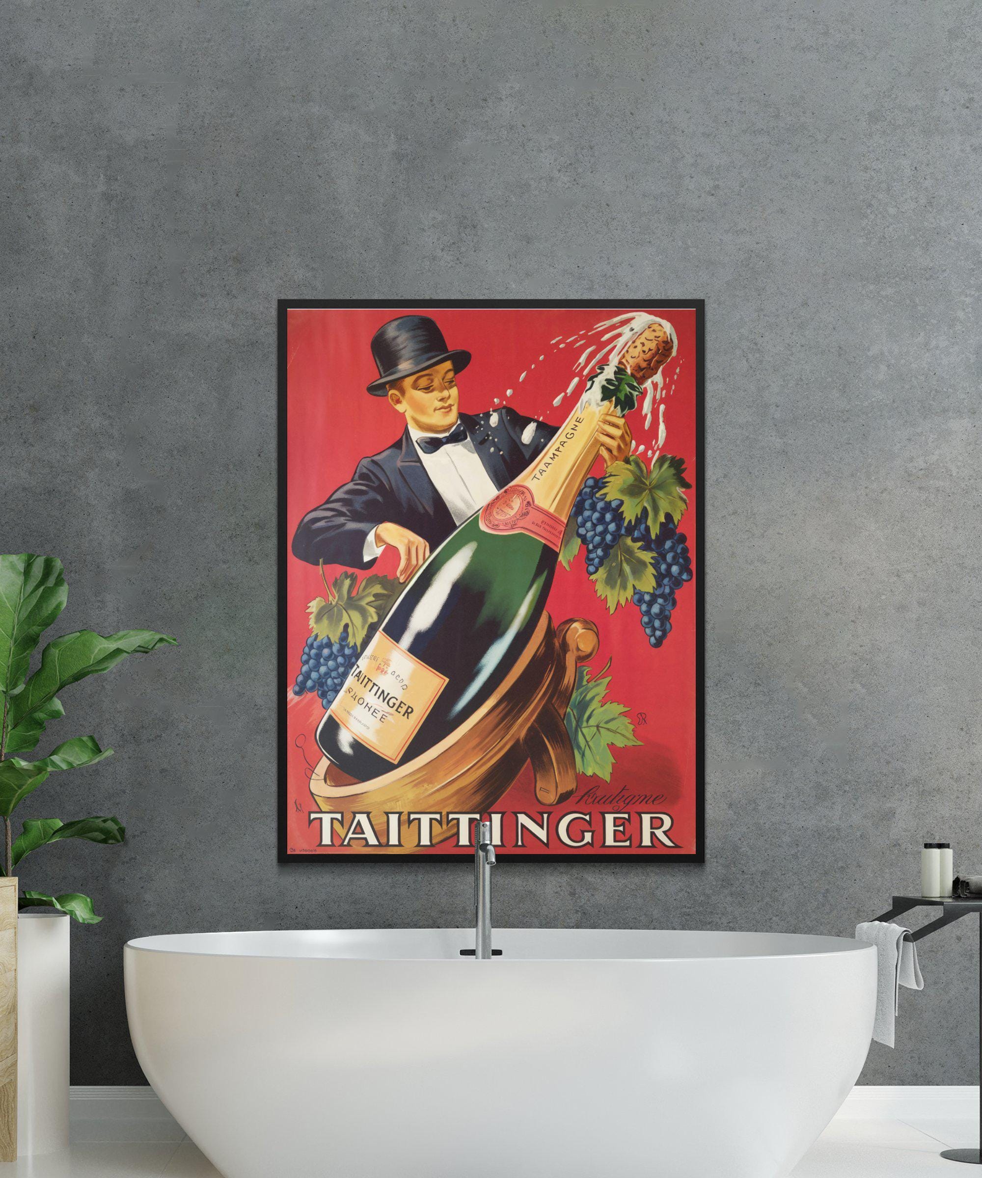 ヴィンテージ テタンジェ シャンパン ポスター：クラシックなワイン