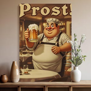 Vintage German Beer Poster, Beer Mug Wall Art, Kitchen Decor, Brewery Wall Art Print, Bar Pub Decoration, Bar Decor, Beer Lover Gift