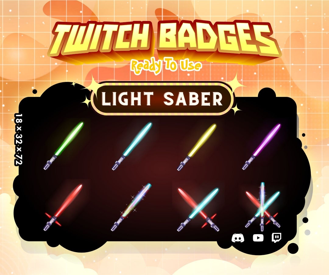Light Saber Badges for Streamers Twitch Badges Twitch Etsy