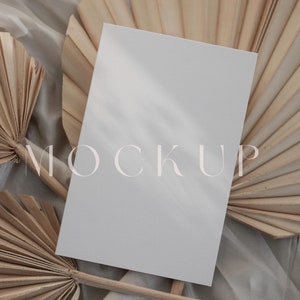 5x7 Kartenmockup, Einfache Grußkarte Mockup, Einladungs Mockup, Karten Mockup, Boho Hochzeitsmockup Neutral, Hochzeitseinladung Mockup MM08
