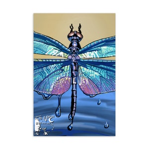 Lucky Lady Libellen Design mit den versteckten Affirmationen aufgedeckt! Standard Postkarte