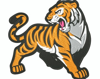 Diseño de bordado de mascota tigre: patrón de bordado a máquina (descarga digital)