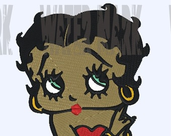 Diseño de bordado de Betty Boop: archivo de bordado a máquina (descarga digital)