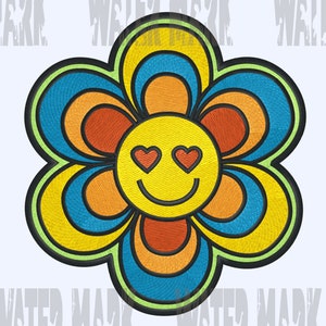 Flower Power Stickdatei - Hippie Blumenmuster (Digitaler Download)