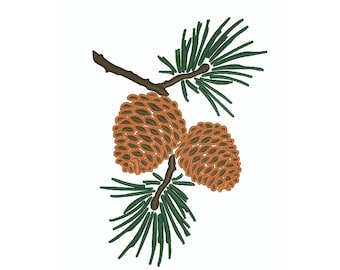 Diseño de bordado de piñas: patrón de bordado a máquina (descarga digital)
