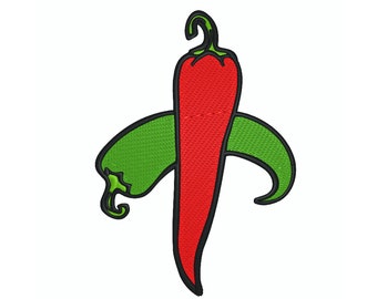 Diseño de bordado de chiles: patrón de bordado a máquina (descarga digital)