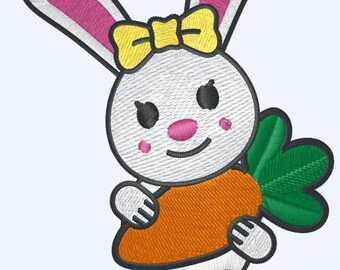 Baby Bunny Embroidery File (3 Sizes) (Digital Download)