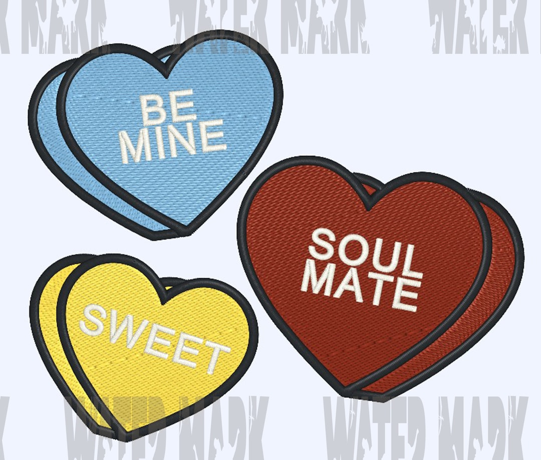 CANDY HEARTS Digital Embroidery Design for Machine Embroidery Etsy