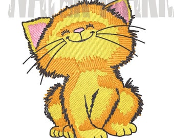 Diseño de bordado de gatito: patrón de bordado a máquina (descarga digital)