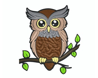 Owl Machine Embroidery Design – Cute Bird, Nature Applique (Digital Download)