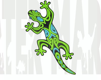 Gecko Patch Embroidery Design – Machine Embroidery Pattern (Digital Download)