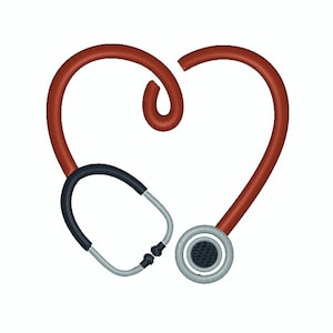 Heart Stethoscope Embroidery Design for Machine Embroidery- dst, exp, dst, pes, pec, sew, jef, pcs, csd, xxx, emd, vip, jef - more