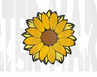 Diseño de bordado de girasoles – Bordado floral a máquina (Descarga digital)
