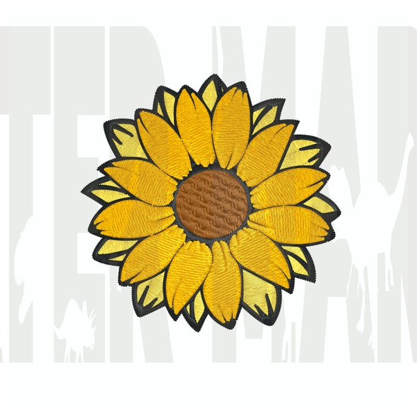 Sunflower Embroidery Etsy